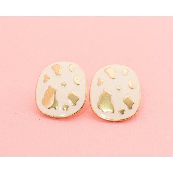 Vintage Broken Mirror Stud Earrings | Avon | H15 - Picture 2 of 3